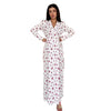 Women's Floral Maxi Dress, V Neck Defined Waist Slim Fit Long Dress for Spring Fall