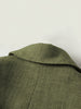 Women's Army Green Blazer, Single Button Lapel Suit Jacket with Striped Turn-Up Cuffs for Work Office