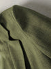 Women's Army Green Blazer, Single Button Lapel Suit Jacket with Striped Turn-Up Cuffs for Work Office