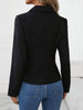 Women's Cropped Blazer, Lapel Collar Defined Waist Slim Fit Solid Color Suit Jacket for Work Office