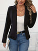 Women's Cropped Blazer, Lapel Collar Defined Waist Slim Fit Solid Color Suit Jacket for Work Office