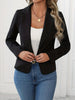 Women's Cropped Blazer, Lapel Collar Defined Waist Slim Fit Solid Color Suit Jacket for Work Office