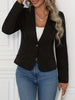 Women's Cropped Blazer, Lapel Collar Defined Waist Slim Fit Solid Color Suit Jacket for Work Office