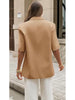 Women's Short Sleeve Blazer, Single Breasted Lapel Collar Loose Fit Suit Jacket for Work Office