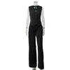 Women's Solid Color Polyester Striped Sleeveless Pants Two Piece Set with Wide Leg Pants for Street Style Spring in Black
