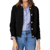 Women's Regular Fit Round Neck Long Sleeve Hooded Grid Cardigan with Buttons Cotton Polyester Yarn for Summer in Apricot Black