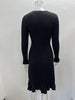 Women's Ribbed Knit Sweater Dress, Long Sleeves, Crew Neck and Fishtail Hem