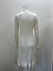 Women's Ribbed Knit Sweater Dress, Long Sleeves, Crew Neck and Fishtail Hem