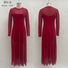 Women's Long Dress, Sheer Long Sleeves, Round Neck and Flowing Panel Overlay