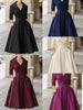 Women's Fit-and-Flare Dress, Lapel Neckline, Three-Quarter Sleeves and Defined Waist