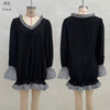 Women's Mini Dress, Ruffle-Trim Neckline and Hem with Long Sleeves
