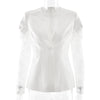 Women's Slim Fit Lace Solid Color V Neck One Button Western Style Jacket for Winter in White