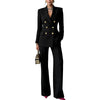 Women's Winter Polyester Solid Color Western Style Button Pants for Professional Office Wear in Brown