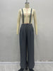 Women's Woven Fabric Solid Color Adjustable Removable Strap Casual Pants with Pockets for Daily Office Work Spring in Overalls Style