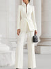 Women's Polyester Solid Color Long Pants for Autumn in White Red Brown