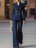 Women's Stripe Polyester Suit Set Slim Fit Long Sleeve Waist Design Office Style for Autumn in White Apricot Brown