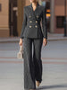 Women's Stripe Polyester Suit Set Slim Fit Long Sleeve Waist Design Office Style for Autumn in White Apricot Brown
