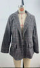 Women's Houndstooth Blazer, Notched Lapels, Long Sleeves and Button Front