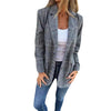 Women's Houndstooth Blazer, Notched Lapels, Long Sleeves and Button Front