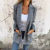 Women's Houndstooth Blazer, Notched Lapels, Long Sleeves and Button Front