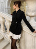 Women's Stand Collar One Button Polyester Blazer with Waist Type Fit and Office Style for Spring Casual Office Wear