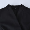 Women's Stand Collar One Button Polyester Blazer with Waist Type Fit and Office Style for Spring Casual Office Wear