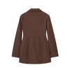 Women's Regular Fit Double Breasted Polyester Suit Collar Literary Style Dress for Autumn in White Brown