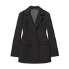 Women's Regular Fit Double Breasted Polyester Suit Collar Literary Style Dress for Autumn in White Brown