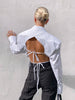 Women's Loose Fit Single Breasted Polyester Spandex Blend Solid Color Lapel Long Sleeve Cardigan Style Blazer for Spring in White