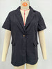Women's Regular Fit Polyester Solid Color Suit Collar One Button Elegant Short Sleeve Jacket for Summer in