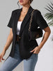 Women's Regular Fit Polyester Solid Color Suit Collar One Button Elegant Short Sleeve Jacket for Summer in