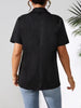 Women's Regular Fit Polyester Solid Color Suit Collar One Button Elegant Short Sleeve Jacket for Summer in