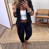 Women's Korean Style Solid Color Casual Office Suit Set for Spring in What About Drikong
