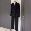Women's Casual Polyester Solid Color Straight Leg Pants with Button and Lace Trim for Work Office in White Brown for Autumn