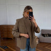 Women's Regular Fit Single Breasted Polyester Solid Color Suit Collar Socialite Style Blazer for Spring in Casual Elegance