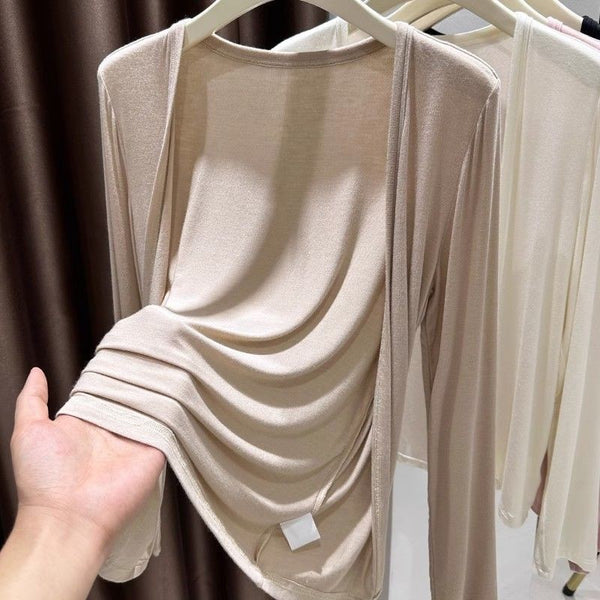 Women's Loose Fit Viscose Solid Color Round Neckline Sleeveless Sun Protection Dress No Buckle for Autumn