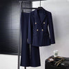 Women's Polyester Business Suit Set for Interviews and Office Work Spring Professional Blazer Jacket and Pants Outfit for Women