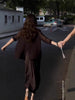 Women's Loose Fit Lightweight Polyester Solid Color Long Sleeve Open Front Jacket for Summer Office OL Style in Black