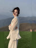 Women's Loose Fit Lightweight Polyester Solid Color Long Sleeve Open Front Jacket for Summer Office OL Style in Black
