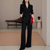 Women's Plus Size Lightweight Polyester Two Piece Suit Set with Blazer and Skirt for Autumn in Stylish Fashion Design