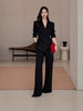 Women's Plus Size Lightweight Polyester Two Piece Suit Set with Blazer and Skirt for Autumn in Stylish Fashion Design