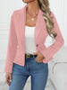 Women's Slim Fit Spring Polyester Solid Color Suit Collar One Button French Style Blazer for Casual Work in Red Pink