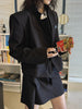 Women's Regular Fit Cotton Blend Solid Color Stand Collar Single Row Multiple Buckles Casual Spring Blazer Jacket