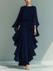 Women's Chiffon Solid Color Casual Pants for Spring in Blue