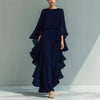 Women's Chiffon Solid Color Casual Pants for Spring in Blue