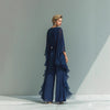 Women's Chiffon Solid Color Casual Pants for Spring in Blue