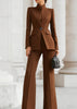 Women's Solid Color Polyester Pants with Pockets for Spring in White Red Brown