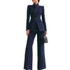 Women's Solid Color Polyester Pants with Pockets for Spring in White Red Brown