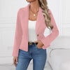 Women's Regular Fit One Button Polyester Solid Color Lapel Collar Casual Blazer for Work Office in Pink