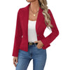 Women's Regular Fit One Button Polyester Solid Color Lapel Collar Casual Blazer for Work Office in Pink